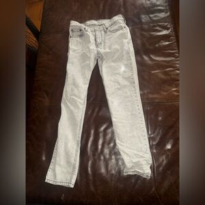Levis Straight Leg Light Gray Jeans